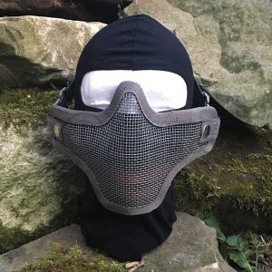 Lower Mesh Face Mask in Grey Side On