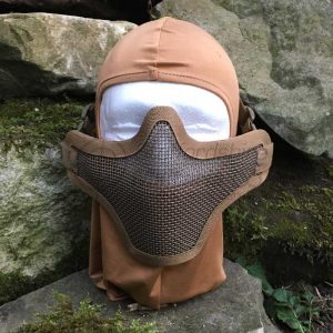 Lower Mesh Face Mask in Tan