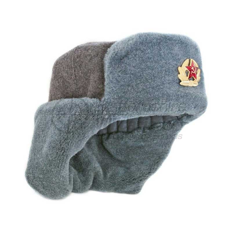 Russian Army USSR Traditional Winter Headdress With Soviet Badge
